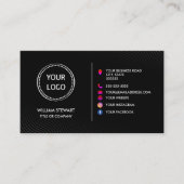 プロフェッショナルロゴミニマルなソーシャルメディアWebサイト 名刺 (正面)