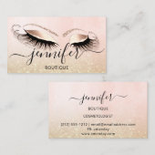 プロフェッショナルロゴメイクアップアーティストバラグリッター 名刺 (正面/裏面)