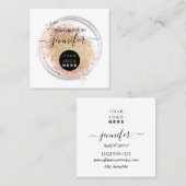 プロフェッショナルロゴメイクアップアーティストバラパウダーシャドウ スクエア名刺 (正面/裏面)