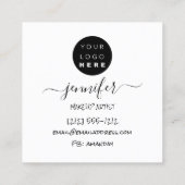 プロフェッショナルロゴメイクアップアーティストバラミニマル赤面 スクエア名刺 (裏面)