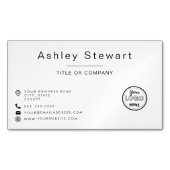 プロフェッショナルロゴモダンミニマル白シンプル マグネット名刺 (正面)