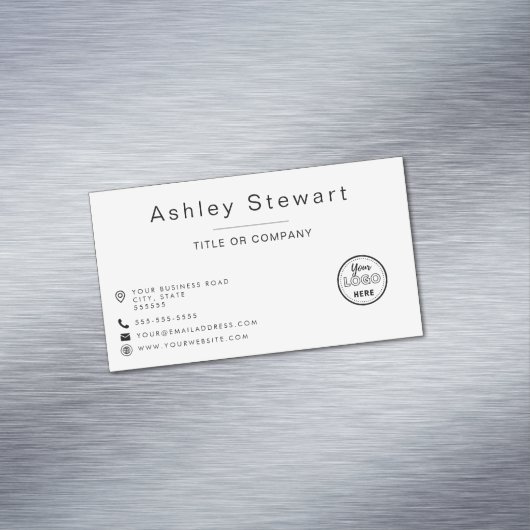 プロフェッショナルロゴモダンミニマル白シンプル マグネット名刺 (インサイチュ)