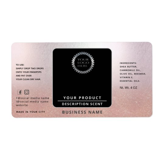 プロフェッショナルロゴラップのまわりにバラ金ゴールド製品l ラベル (正面)