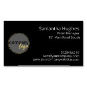 プロフェッショナルロゴ会社ブランドビジネスブラック マグネット名刺 (正面)