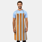 プロフェッショナルロゴ会社名グレーオレンジ エプロン (着用した状態)