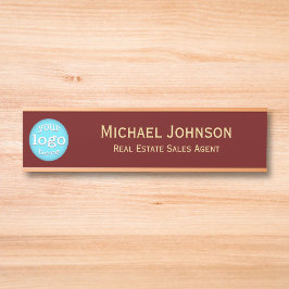 プロフェッショナルロゴ名の追加タイトルビジネスオフィス サインプレート