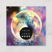 プロフェッショナルロゴ爪、 ネイル美しいヘアグラムホログラフ スクエア名刺 (正面)