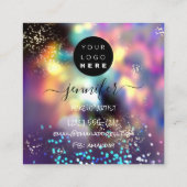 プロフェッショナルロゴ爪、 ネイル美しいヘアグラムホログラフ スクエア名刺 (裏面)