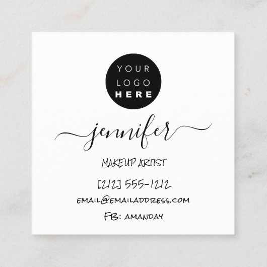 プロフェッショナルロゴ爪、 ネイル美しいヘアフィルムメーカー スクエア名刺 (裏面)