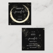 プロフェッショナルロゴ爪、 ネイル美しいヘアブラック金ゴールド スクエア名刺 (正面/裏面)