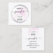 プロフェッショナルロゴ爪、 ネイル美しいヘアホワイトピンク スクエア名刺 (正面/裏面)