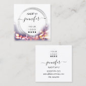 プロフェッショナルロゴ爪、 ネイル美しいヘアホワイトモダン スクエア名刺 (正面/裏面)