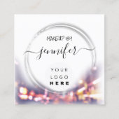 プロフェッショナルロゴ爪、 ネイル美しいヘアホワイトモダン スクエア名刺 (正面)