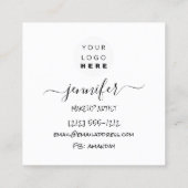 プロフェッショナルロゴ爪、 ネイル美しいヘアホワイトモダン スクエア名刺 (裏面)