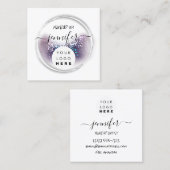 プロフェッショナルロゴ爪、 ネイル美しいヘアホワイト抽象芸術 スクエア名刺 (正面/裏面)