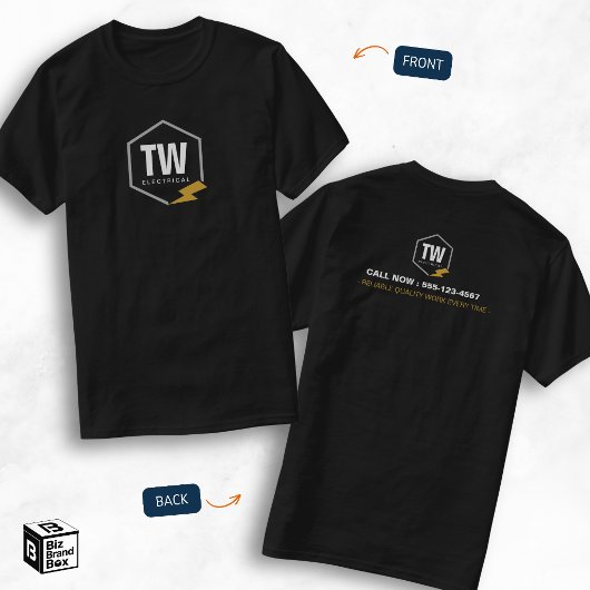 プロフェッショナルロゴ電気技師電気サービス Tシャツ