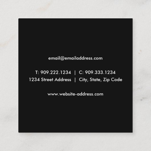 プロフェッショナルロゴ – フェイクゴールドフォイル名刺 スクエア名刺 (裏面)