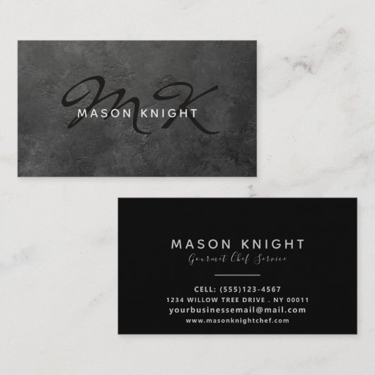 プロフェッショナルロック石板ストーングランジデザイン 名刺 (正面/裏面)