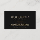 プロフェッショナルロック石板ストーン&金ゴールドラグジュアリーデザイン 名刺 (裏面)