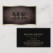 プロフェッショナルロック石板ストーン&金ゴールドラグジュアリーデザイン 名刺 (正面/裏面)