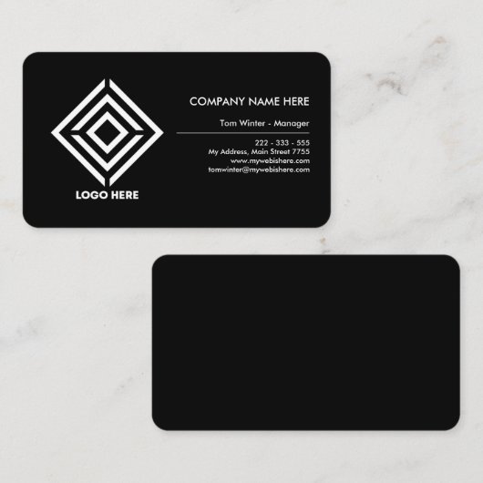プロフェッショナルロパーソナライズされたゴ企業のブラック 名刺 (正面/裏面)