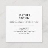 プロフェッショナルロミニマルゴモダンホワイト スクエア名刺 (裏面)