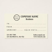 プロフェッショナルロモダンゴQrコードギフトカード (裏面)