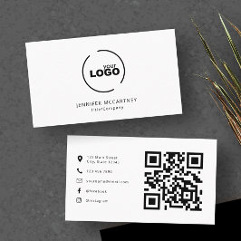プロフェッショナルロモダンゴQRコードブラック&ホワイト 名刺
