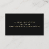 プロフェッショナルロータスフラワー金ゴールドストライプズブラック 名刺 (裏面)