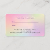 プロフェッショナルロータスホログラフィグラデーションアポイントメント 予約カード (裏面)