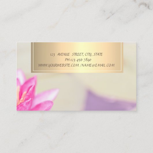 プロフェッショナルロータスヨガ《写真》ぼけ味金ゴールド 名刺 (裏面)