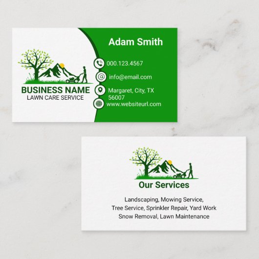 プロフェッショナルロ気にーングリーン&フレッシュヤードワーク 名刺 (正面/裏面)