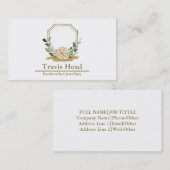 プロフェッショナルワイルドフラワーウォーターカラークレストモノグラム 名刺 (正面/裏面)