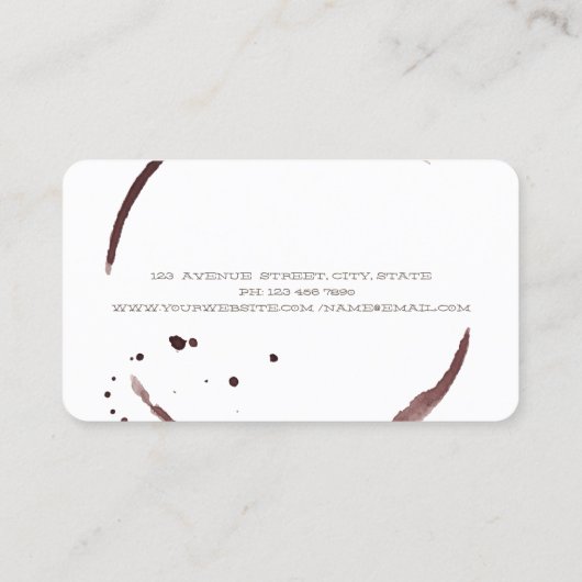 プロフェッショナルワインステインワイングラス 名刺 (裏面)