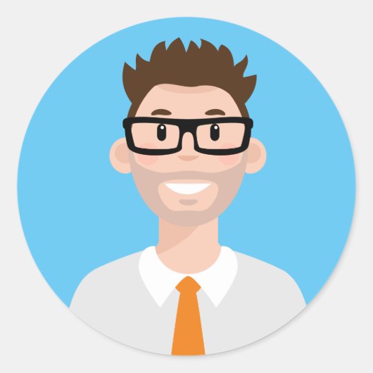 プロフェッショナルワーカーアバタークラシックラウンドステッカー ラウンドシール (正面)