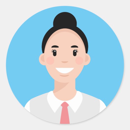 プロフェッショナルワーカーアバタークラシックラウンドステッカー ラウンドシール (正面)