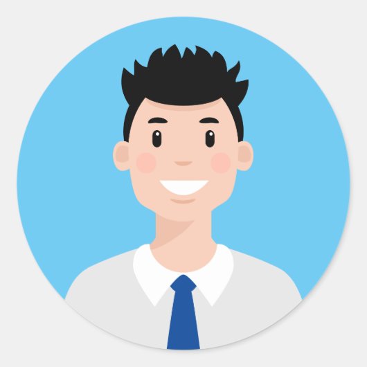 プロフェッショナルワーカーアバタークラシックラウンドステッカー ラウンドシール (正面)