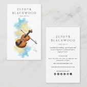 プロフェッショナルヴァイオリンおよびヴァイオリン音楽先生 名刺 (正面/裏面)