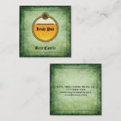 プロフェッショナルヴィンテージアイリッシュパブビールロゴ スクエア名刺 (正面/裏面)