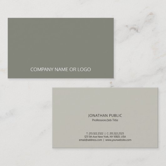 プロフェッショナルヴィンテージエレガントグリーン会社 名刺 (正面/裏面)