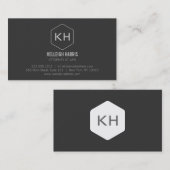 プロフェッショナルヴィンテージグレーモノグラムロゴ 名刺 (正面/裏面)