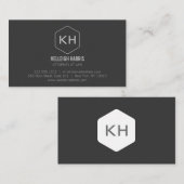 プロフェッショナルヴィンテージグレーモノグラムロゴ 名刺 (正面/裏面)