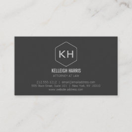 プロフェッショナルヴィンテージグレーモノグラムロゴ 名刺