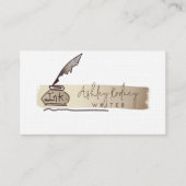 プロフェッショナルヴィンテージ金ゴールドクイルペンライター 名刺 (正面)