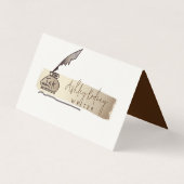 プロフェッショナルヴィンテージ金ゴールドクイルペンライター 名刺 (正面)