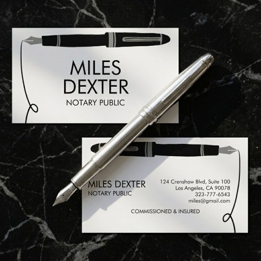 プロフェッショナル万年筆のロゴのサイン公証人 名刺