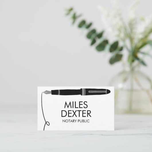 プロフェッショナル万年筆のロゴのサイン公証人 名刺 (スタンド正面)