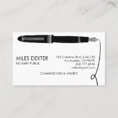 プロフェッショナル万年筆のロゴのサイン公証人 名刺 (裏面)
