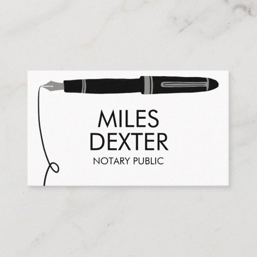 プロフェッショナル万年筆のロゴのサイン公証人 名刺 (正面)