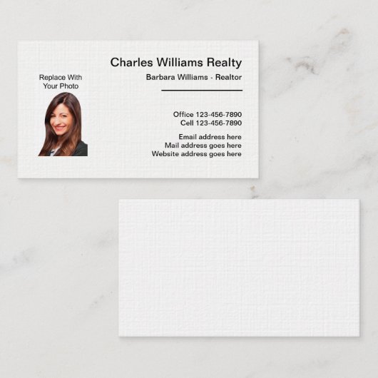 プロフェッショナル不動産仲介業者フォト名刺テンプレート 名刺 (正面/裏面)